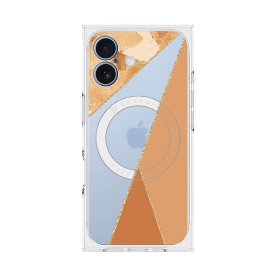 プレミアムスクエアケース with MagSafe［ マーブルトライアングルパレット - Orange ］