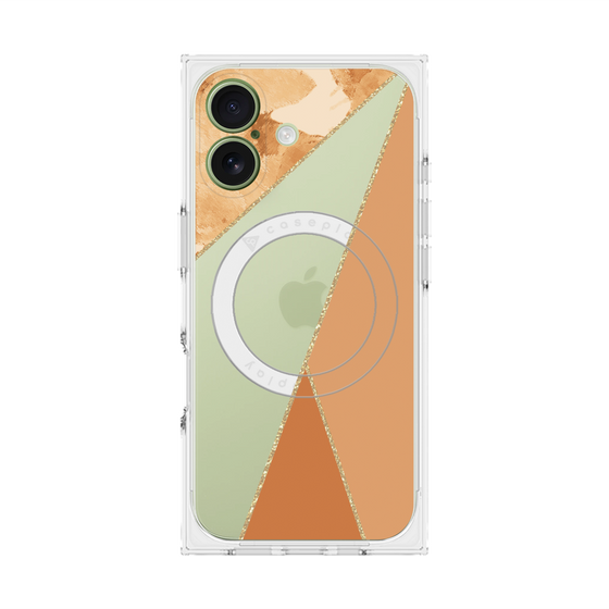 プレミアムスクエアケース with MagSafe［ マーブルトライアングルパレット - Orange ］
