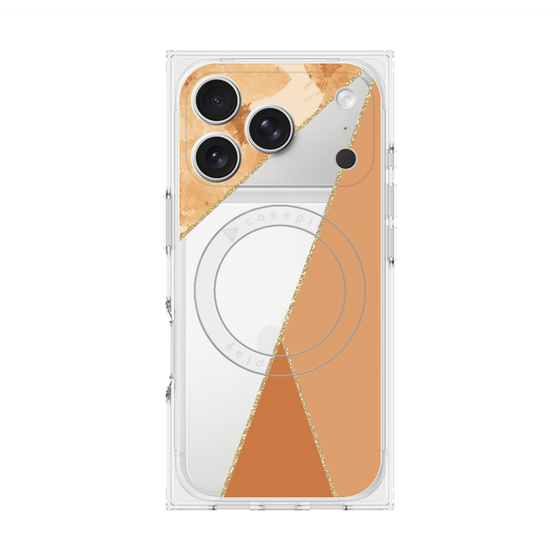 プレミアムスクエアケース with MagSafe［ マーブルトライアングルパレット - Orange ］