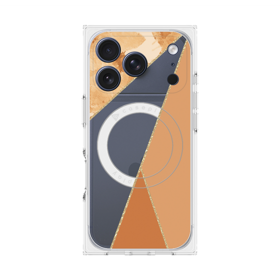 プレミアムスクエアケース with MagSafe［ マーブルトライアングルパレット - Orange ］