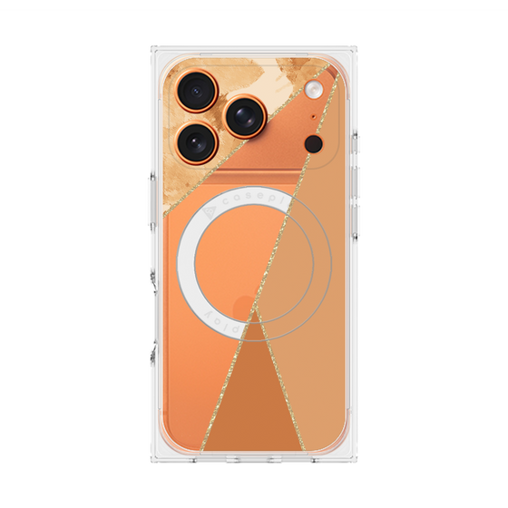 プレミアムスクエアケース with MagSafe［ マーブルトライアングルパレット - Orange ］