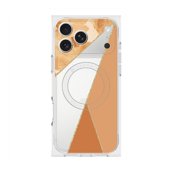 プレミアムスクエアケース with MagSafe［ マーブルトライアングルパレット - Orange ］