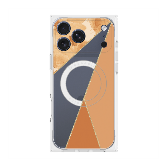 プレミアムスクエアケース with MagSafe［ マーブルトライアングルパレット - Orange ］