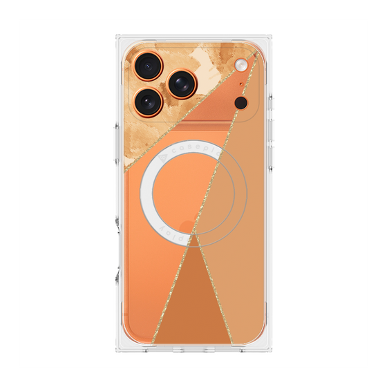 プレミアムスクエアケース with MagSafe［ マーブルトライアングルパレット - Orange ］