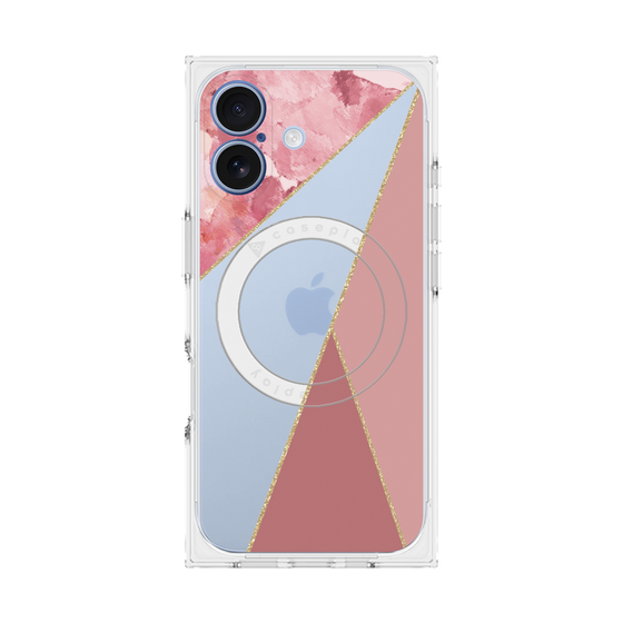 プレミアムスクエアケース with MagSafe［ マーブルトライアングルパレット - Pink ］