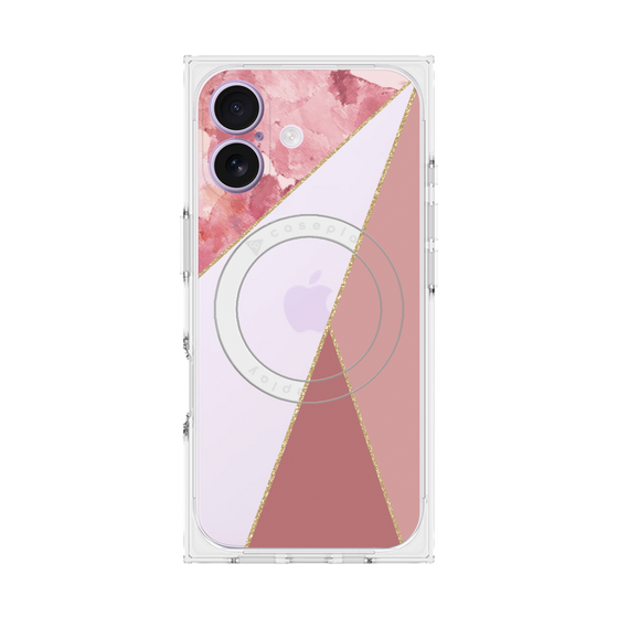 プレミアムスクエアケース with MagSafe［ マーブルトライアングルパレット - Pink ］