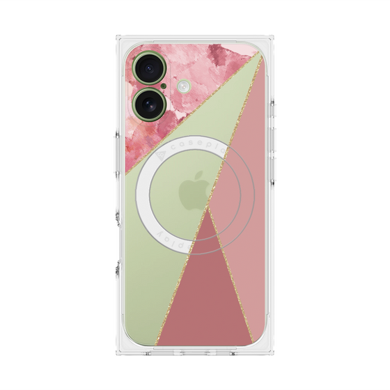 プレミアムスクエアケース with MagSafe［ マーブルトライアングルパレット - Pink ］