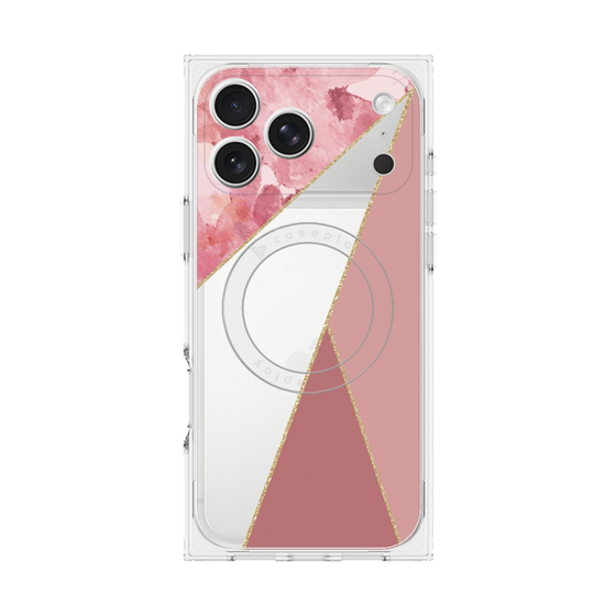 プレミアムスクエアケース with MagSafe［ マーブルトライアングルパレット - Pink ］