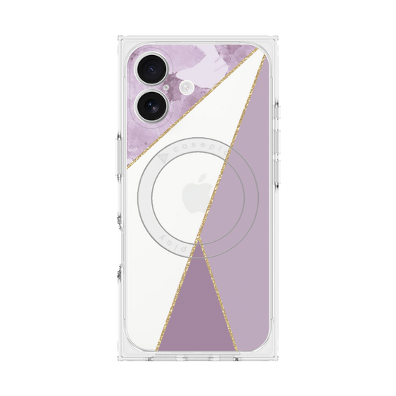プレミアムスクエアケース with MagSafe［ マーブルトライアングルパレット - Purple ］