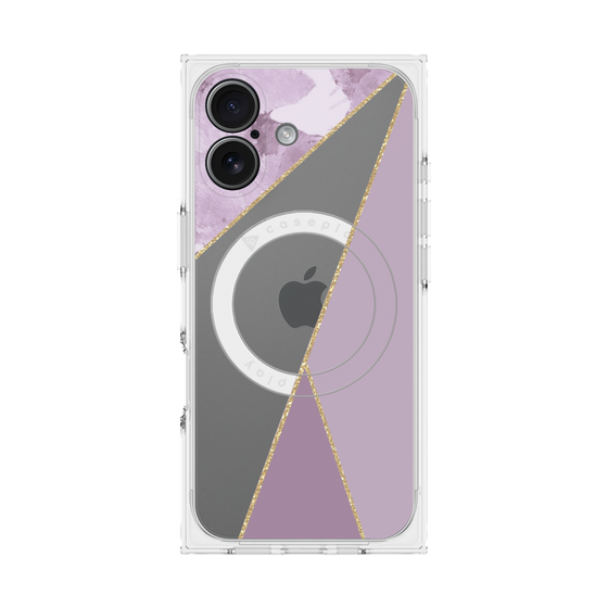 プレミアムスクエアケース with MagSafe［ マーブルトライアングルパレット - Purple ］