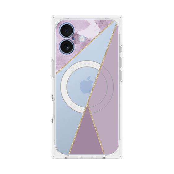 プレミアムスクエアケース with MagSafe［ マーブルトライアングルパレット - Purple ］