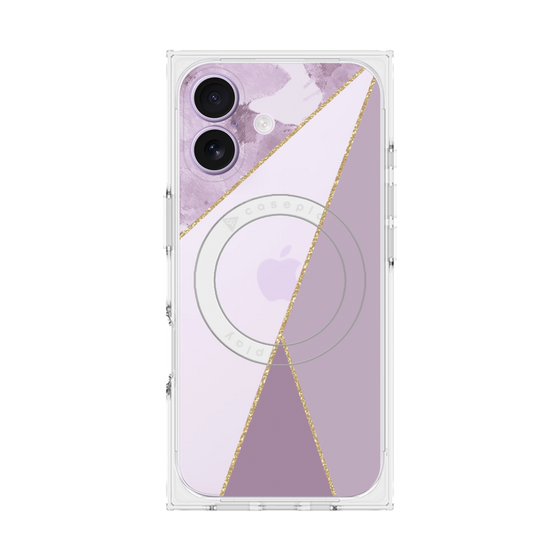 プレミアムスクエアケース with MagSafe［ マーブルトライアングルパレット - Purple ］