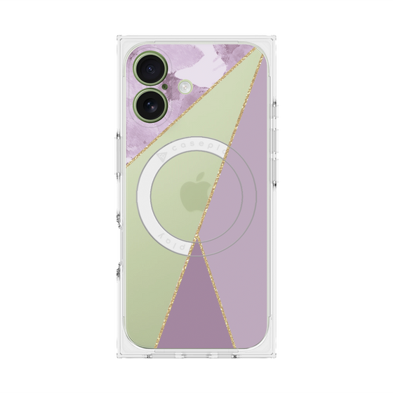 プレミアムスクエアケース with MagSafe［ マーブルトライアングルパレット - Purple ］