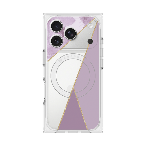 プレミアムスクエアケース with MagSafe［ マーブルトライアングルパレット - Purple ］