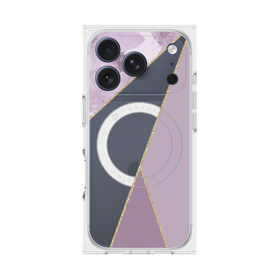 プレミアムスクエアケース with MagSafe［ マーブルトライアングルパレット - Purple ］