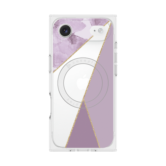 プレミアムスクエアケース with MagSafe［ マーブルトライアングルパレット - Purple ］