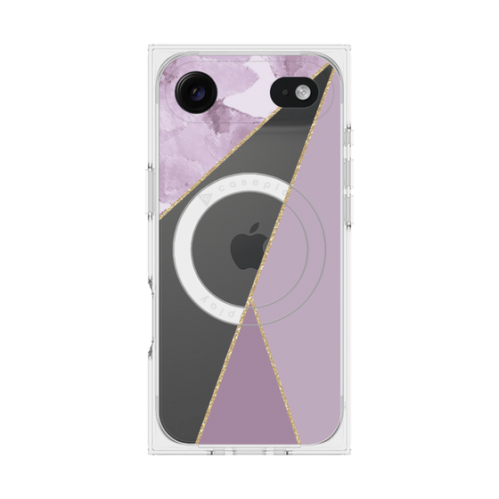 プレミアムスクエアケース with MagSafe［ マーブルトライアングルパレット - Purple ］