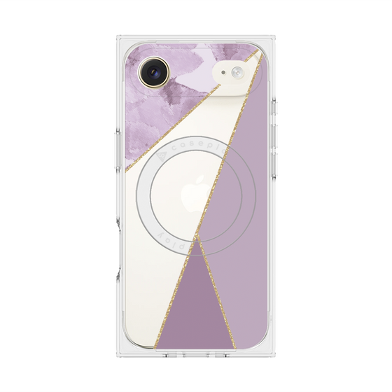プレミアムスクエアケース with MagSafe［ マーブルトライアングルパレット - Purple ］