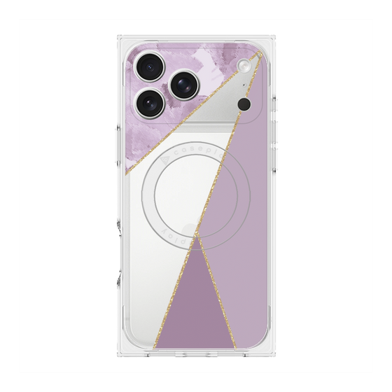 プレミアムスクエアケース with MagSafe［ マーブルトライアングルパレット - Purple ］