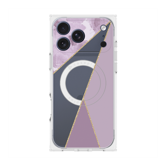 プレミアムスクエアケース with MagSafe［ マーブルトライアングルパレット - Purple ］