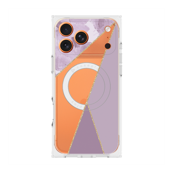 プレミアムスクエアケース with MagSafe［ マーブルトライアングルパレット - Purple ］