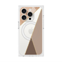 プレミアムスクエアケース with MagSafe［ マーブルトライアングルパレット - Brown ］