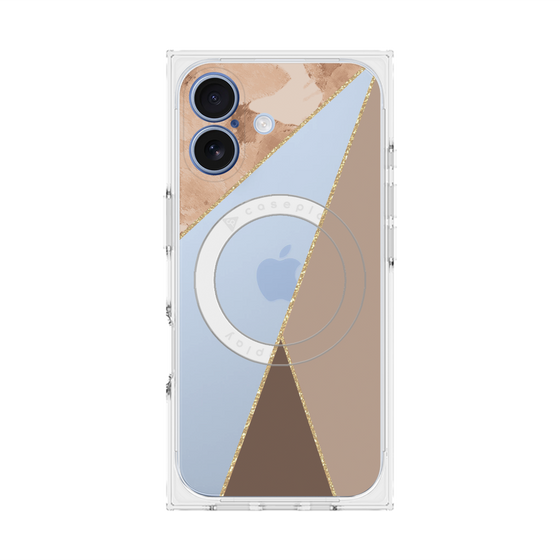 プレミアムスクエアケース with MagSafe［ マーブルトライアングルパレット - Brown ］