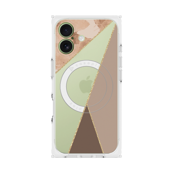 プレミアムスクエアケース with MagSafe［ マーブルトライアングルパレット - Brown ］
