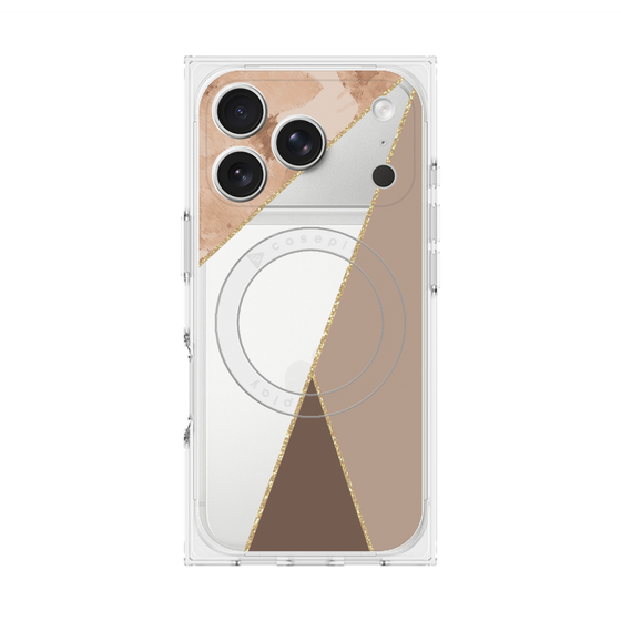 プレミアムスクエアケース with MagSafe［ マーブルトライアングルパレット - Brown ］