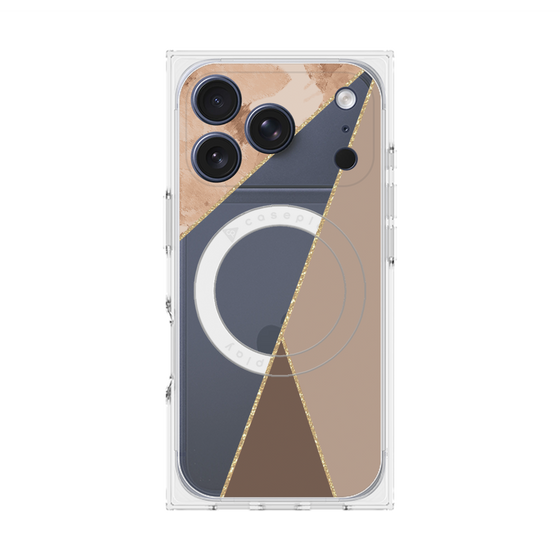 プレミアムスクエアケース with MagSafe［ マーブルトライアングルパレット - Brown ］