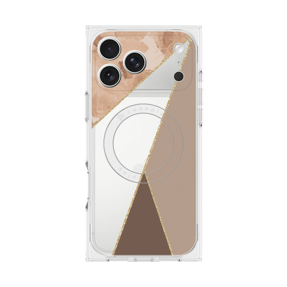 プレミアムスクエアケース with MagSafe［ マーブルトライアングルパレット - Brown ］