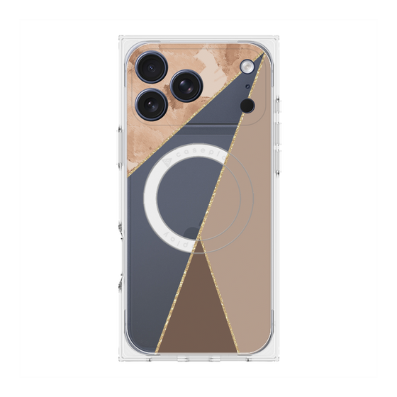 プレミアムスクエアケース with MagSafe［ マーブルトライアングルパレット - Brown ］