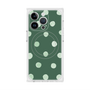 プレミアムスクエアケース with MagSafe［ 水彩ドット・レトロカラー - Green ］