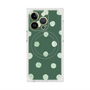 プレミアムスクエアケース with MagSafe［ 水彩ドット・レトロカラー - Green ］