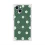 プレミアムスクエアケース with MagSafe［ 水彩ドット・レトロカラー - Green ］