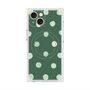 プレミアムスクエアケース with MagSafe［ 水彩ドット・レトロカラー - Green ］