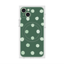 プレミアムスクエアケース with MagSafe［ 水彩ドット・レトロカラー - Green ］