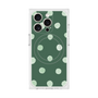 プレミアムスクエアケース with MagSafe［ 水彩ドット・レトロカラー - Green ］