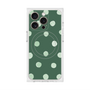 プレミアムスクエアケース with MagSafe［ 水彩ドット・レトロカラー - Green ］