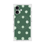 プレミアムスクエアケース with MagSafe［ 水彩ドット・レトロカラー - Green ］