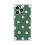 プレミアムスクエアケース with MagSafe［ 水彩ドット・レトロカラー - Green ］