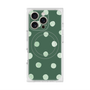 プレミアムスクエアケース with MagSafe［ 水彩ドット・レトロカラー - Green ］