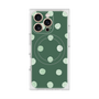 プレミアムスクエアケース with MagSafe［ 水彩ドット・レトロカラー - Green ］