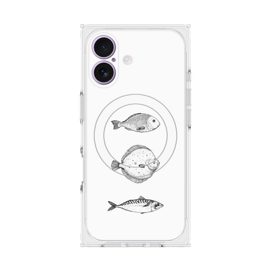 プレミアムスクエアケース with MagSafe［ Coexist No.1 - White ］