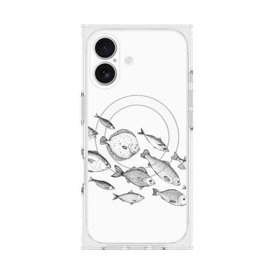 プレミアムスクエアケース with MagSafe［ Coexist No.2 - White ］