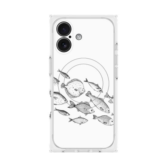 プレミアムスクエアケース with MagSafe［ Coexist No.2 - White ］