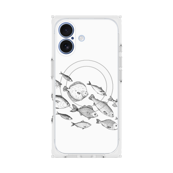 プレミアムスクエアケース with MagSafe［ Coexist No.2 - White ］