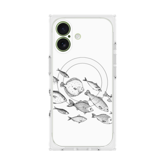 プレミアムスクエアケース with MagSafe［ Coexist No.2 - White ］