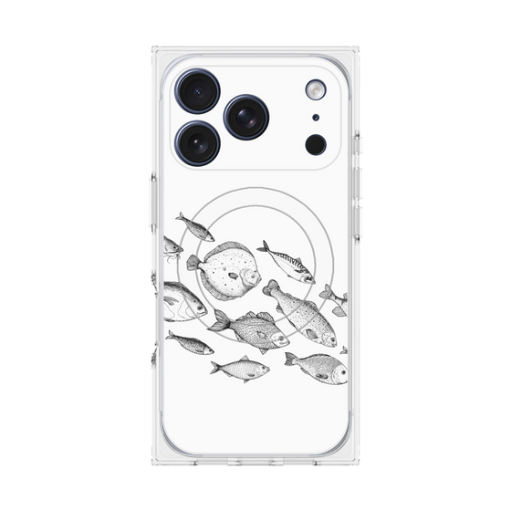 プレミアムスクエアケース with MagSafe［ Coexist No.2 - White ］