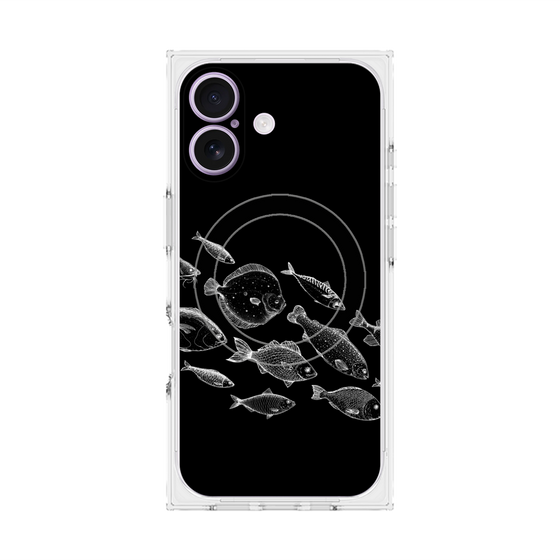 プレミアムスクエアケース with MagSafe［ Coexist No.2 - Black ］